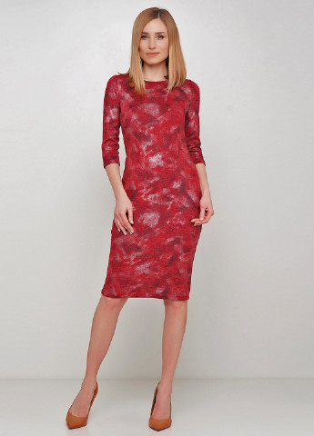 Красное кэжуал платье футляр Anastasimo с абстрактным узором