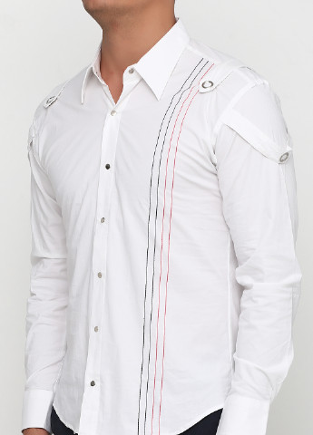 Белая кэжуал рубашка с рисунком Npaloni Jous с длинным рукавом