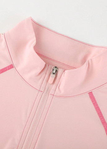 Розовый демисезонный спортивный, кэжуал лонгслив SHEIN однотонный