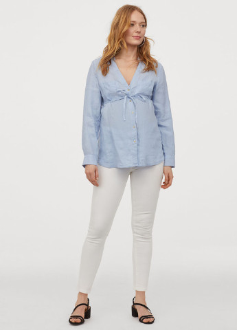 Белые демисезонные зауженные джинсы для беременных H&M