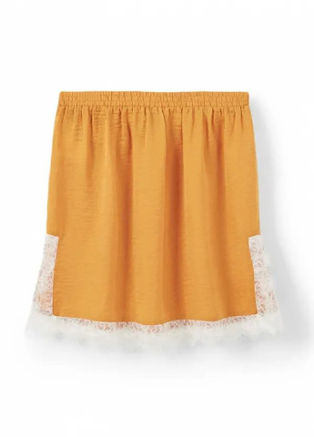 Оранжевая кэжуал однотонная юбка Mango