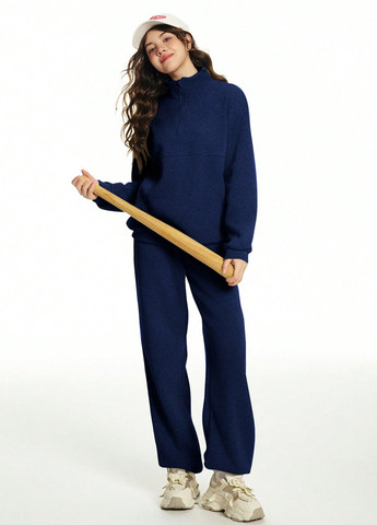 Синий демисезонный костюм (толстовка, штаны) брючный SHEIN