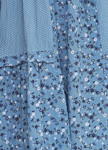 Голубое кэжуал платье оверсайз L&N с цветочным принтом