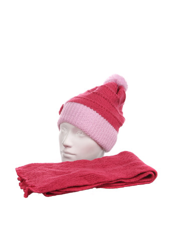 Малиновый зимний комплект (шапка, шарф) Agbo