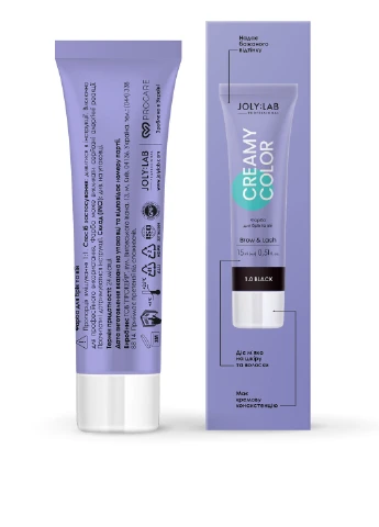 Фарба для брів та вій чорна Creamy Color, 15 мл Joly:Lab (304726952)