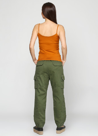 Зеленые кэжуал демисезонные зауженные брюки Stefanel