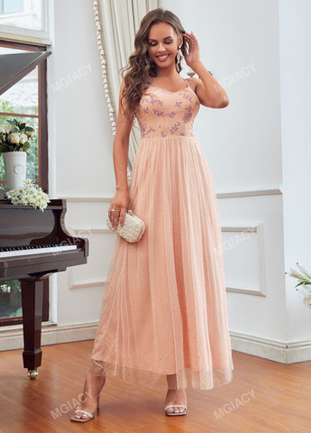 Світло-рожева коктейльна сукня а-силует SHEIN однотонна