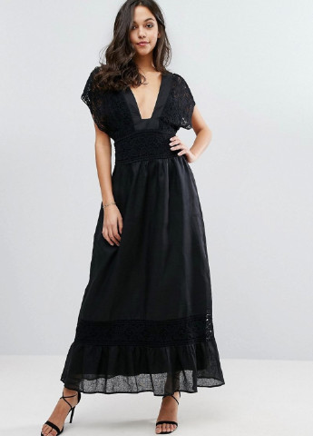 Черное кэжуал платье клеш Stevie May однотонное