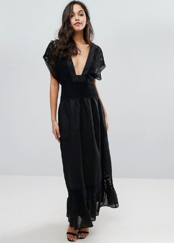 Черное кэжуал платье клеш Stevie May однотонное
