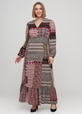 Комбинированное кэжуал платье а-силуэт Heine с абстрактным узором