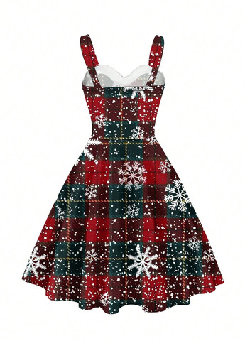 Зимний женский платье SHEIN с новогодним принтом