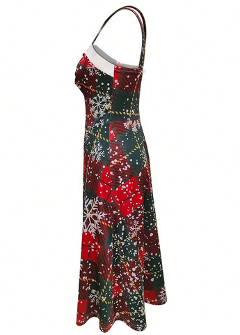 Зимний женский платье SHEIN с новогодним принтом