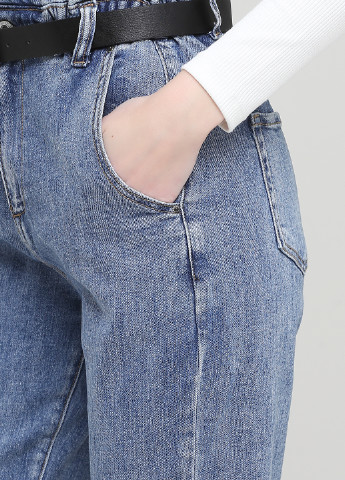 Джинси Water Jeans вкорочені однотонні темно-сині джинсові бавовна