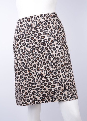 Бежевая кэжуал леопардовая юбка Signature