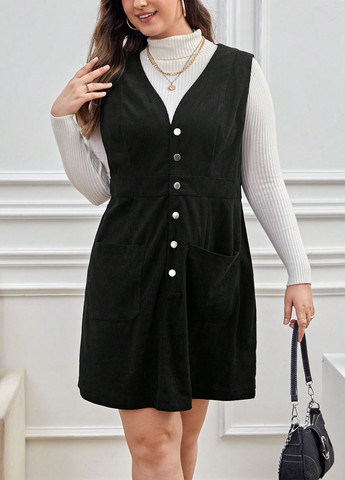 Демисезонный женский сарафан SHEIN однотонный