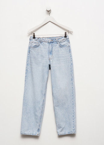 Светло-голубые демисезонные прямые джинсы H&M