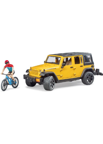Спецтехника Джип Jeep Rubicon с фигуркой велосипедиста на спортивном бай (02543) Bruder (252234953)