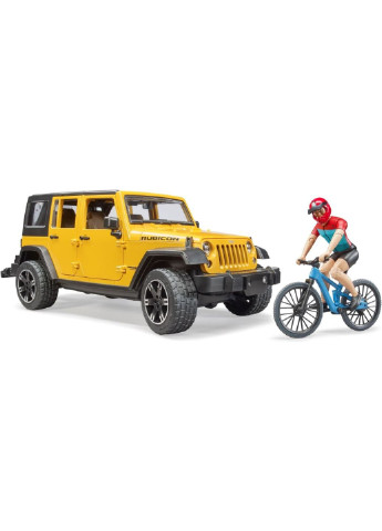 Спецтехника Джип Jeep Rubicon с фигуркой велосипедиста на спортивном бай (02543) Bruder (252234953)