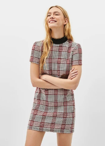Комбінована кежуал сукня Bershka з візерунком "гусяча лапка"