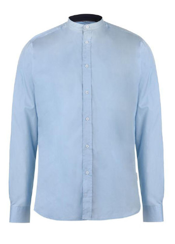 Голубой кэжуал рубашка однотонная Pierre Cardin с длинным рукавом