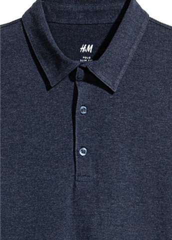 Темно-синяя женская футболка-поло H&M