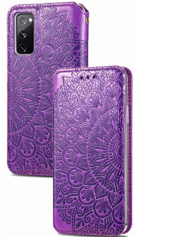 Шкіряний чохол книжка Mandala (PU) для Samsung Galaxy S20 FE Фіолетовий Getman 41396 (234301127)