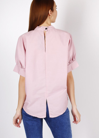 Рожева літня блузка з баскою AAA