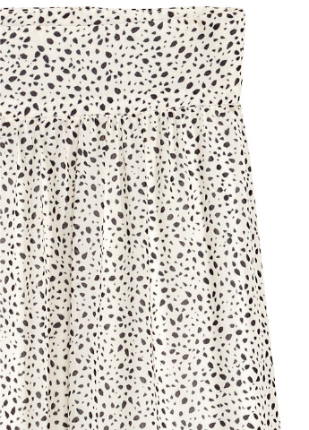 Белая кэжуал с геометрическим узором юбка H&M клешированная