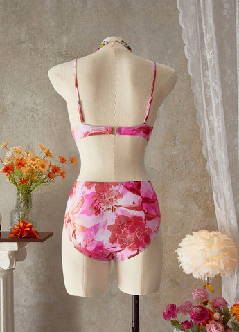 Комбінований літній купальник (ліф, трусики, парео) балконет, роздільний SHEIN