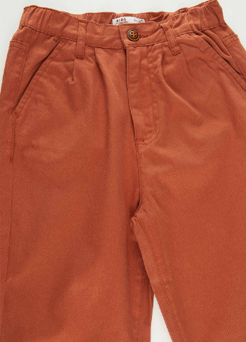 Терракотовые кэжуал демисезонные прямые брюки DeFacto