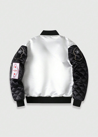 Чорно-біла демісезонна куртка байкерська SHEIN