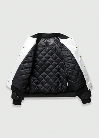 Чорно-біла демісезонна куртка байкерська SHEIN