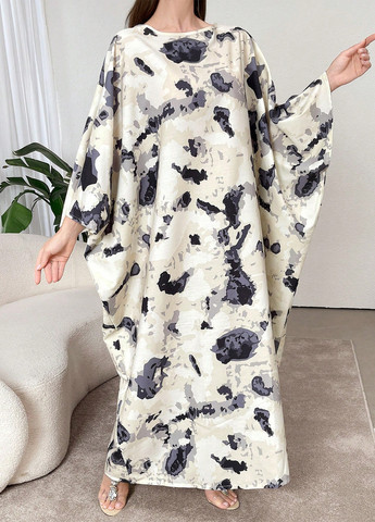 Черно-белое кэжуал платье SHEIN с абстрактным узором