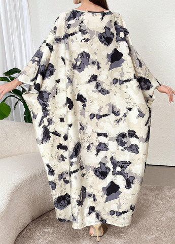 Черно-белое кэжуал платье SHEIN с абстрактным узором