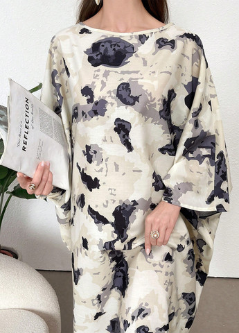 Черно-белое кэжуал платье SHEIN с абстрактным узором