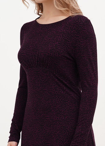 Сливовое кэжуал платье клеш George с животным (анималистичным) принтом