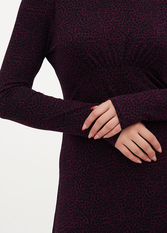 Сливовое кэжуал платье клеш George с животным (анималистичным) принтом