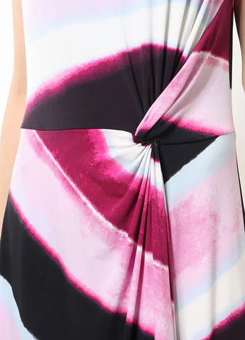 Комбинированное кэжуал платье на запах, клеш DKNY в полоску
