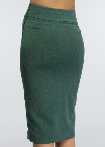Костюм (блуза, юбка) BGL юбочный однотонный зелёный кэжуал