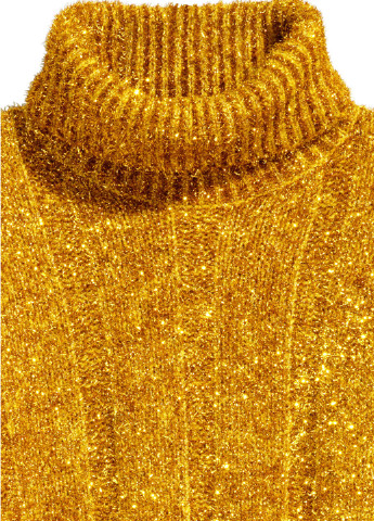Золотистое кэжуал платье платье-водолазка H&M меланжевое