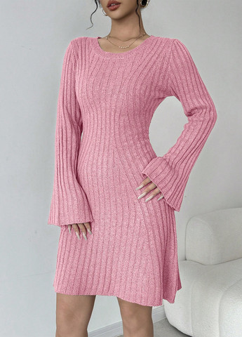 Рожева кежуал сукня сукня светр SHEIN однотонна