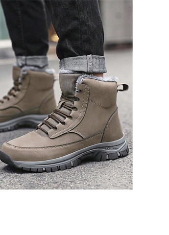 Хаки зимние ботинки SHEIN