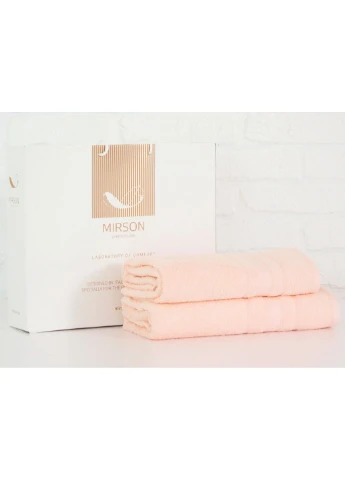Полотенце MirSon набор банных №5080 Elite SoftNess Peach 50х90, 70х140 (2200003960846) No Brand персиковый