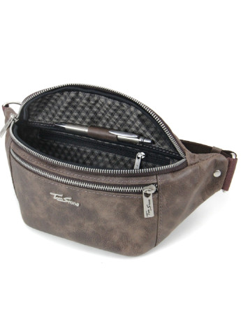 Сумка-бананка поясна шкіряна 122 TBr коричнева Tom Stone (213138607)