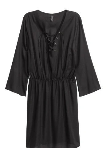 Черное кэжуал платье H&M однотонное