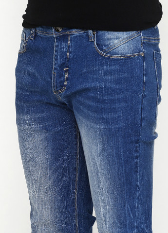 Синие демисезонные зауженные джинсы Asos