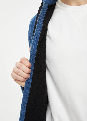 Сорочка DeFacto світло-синя джинсова віскоза