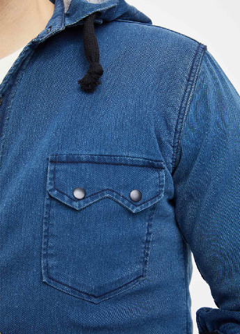 Сорочка DeFacto світло-синя джинсова віскоза