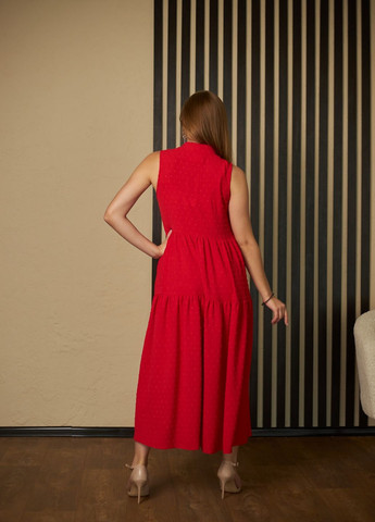 Красное кэжуал платье а-силуэт MaCo exclusive однотонное