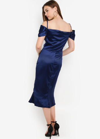 Темно-синя вечірня сукня Missguided однотонна